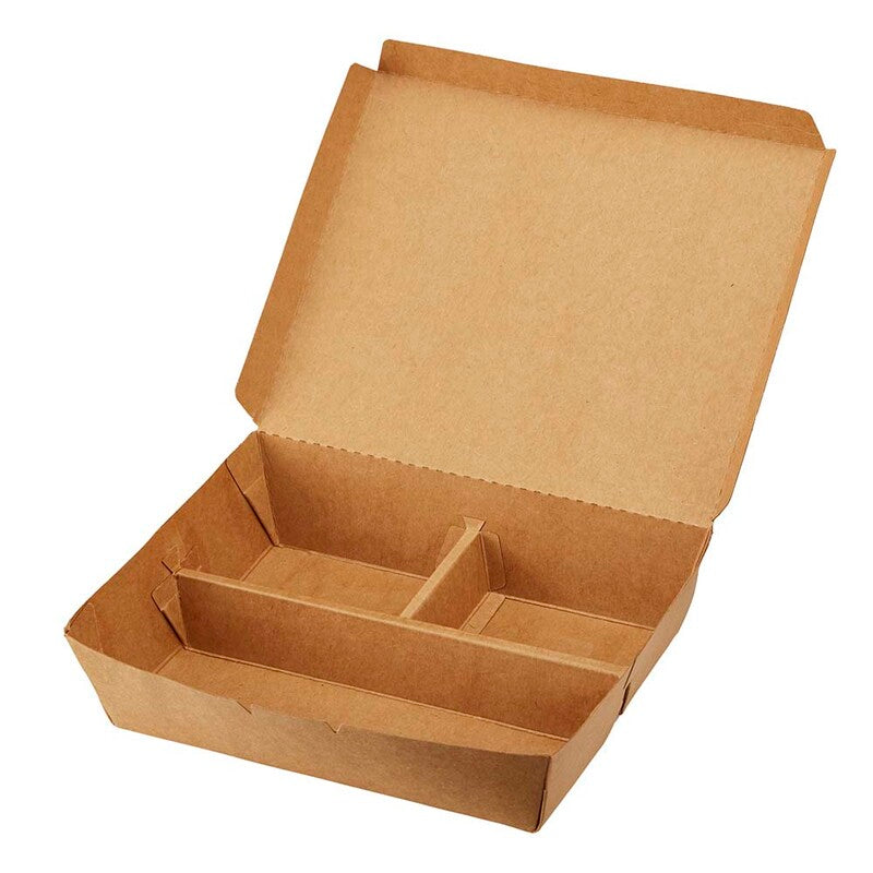Menubakke, 470 / 165 / 165 ml, 208x172x50mm, Kraft, brun, Cut Motor with Pulley, pakke a 100 stk