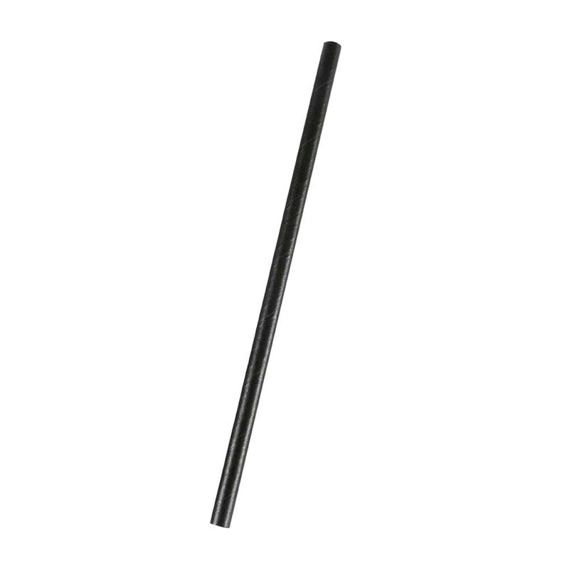 Sugerør, 240 x 8 mm, Papir, sort, pakke a 500 stk, Fødevaregodkendt