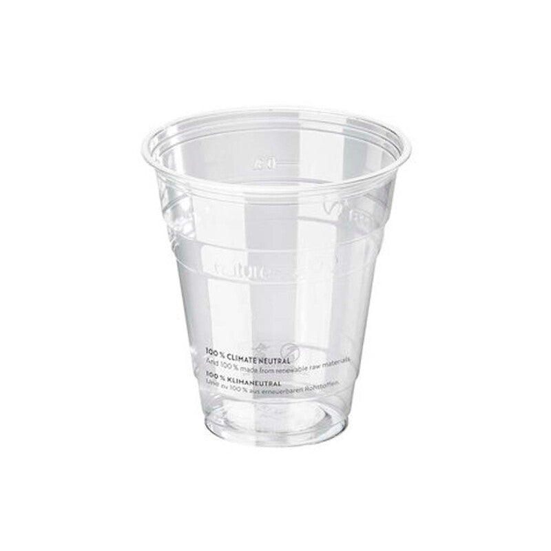 Plastglas, Rund, 300 ml, indvendig diameter 96.0 mm, PLA, transparent, pose a 50 stk, Fødevaregodkendt