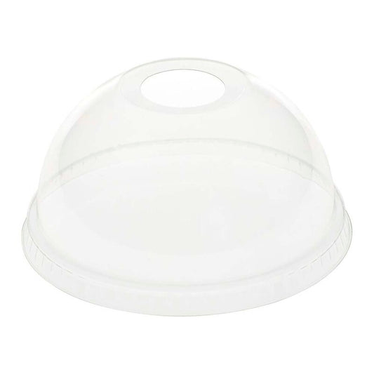 Låg t/plastglas, Duni, Rund, indvendig diameter 102.0 mm, RPET, transparent, With hole, pose a 50 stk, Fødevaregodkendt
