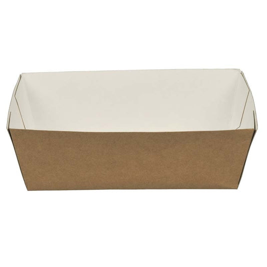 Pommes frites bakke, Firkantet, 170x120x30mm, Pap, brun, karton a 450