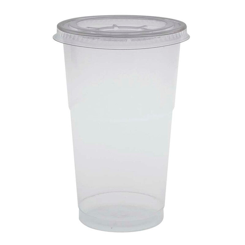 Drikkebæger Plast, RPET, transparent, Ø 95mm Låg, pose a 100 stk, Fødevaregodkendt