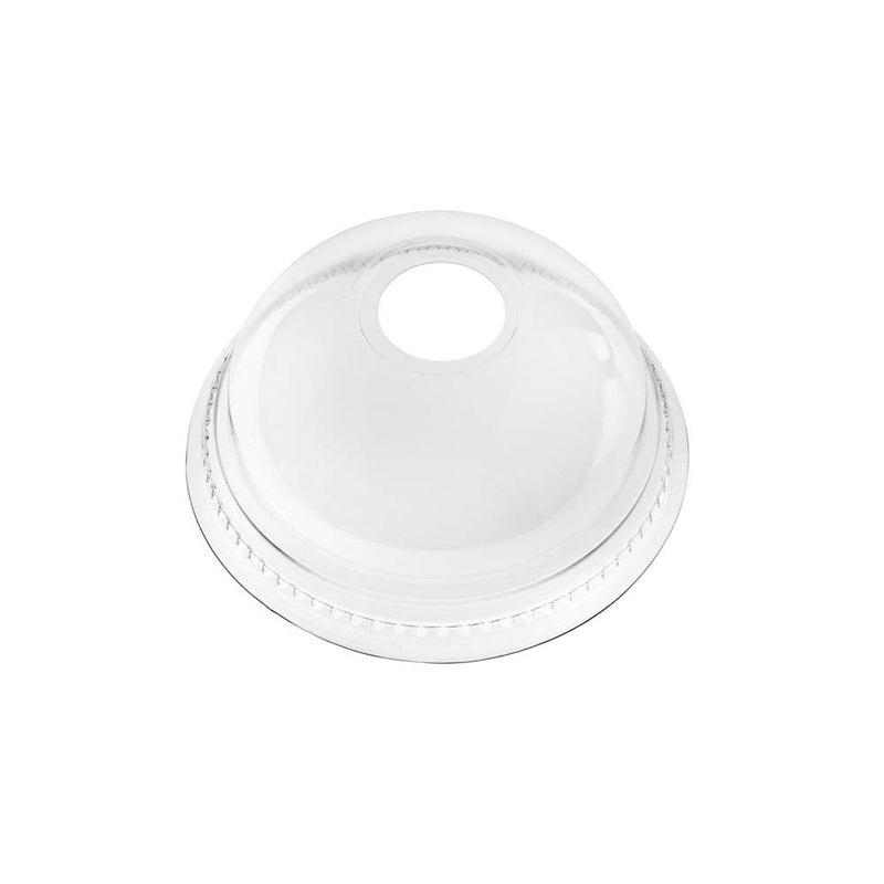 Låg t/plastglas, udvendig diameter: 78 mm, RPET, transparent, Dome with hole, pose a 50 stk, Rpet, Fødevaregodkendt