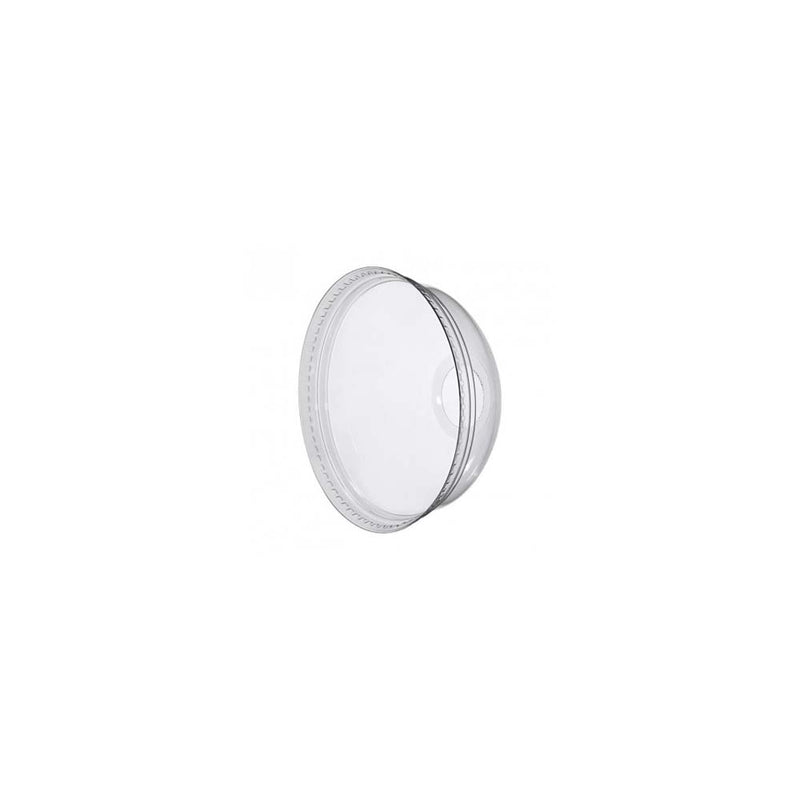Låg t/plastglas, udvendig diameter: 95 mm, RPET, transparent, Dome with hole, pose a 50 stk, Rpet, Fødevaregodkendt