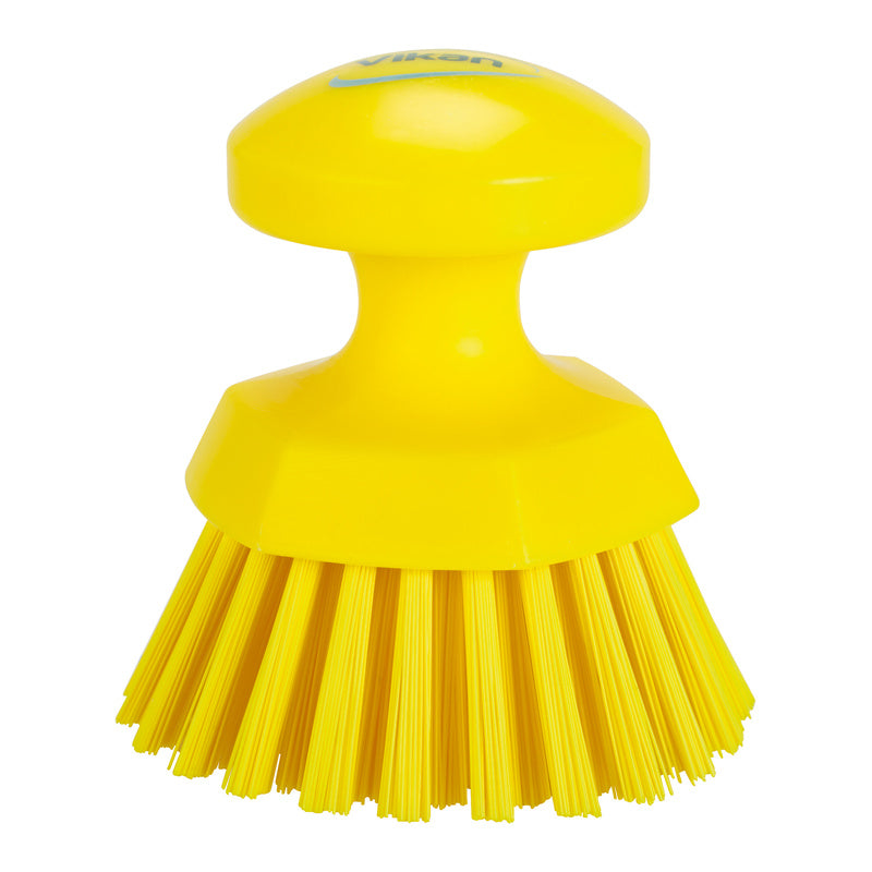 Skurebørste, Vikan, Round hand scrub hard Ø110, gulx110mm, Ø 110mm