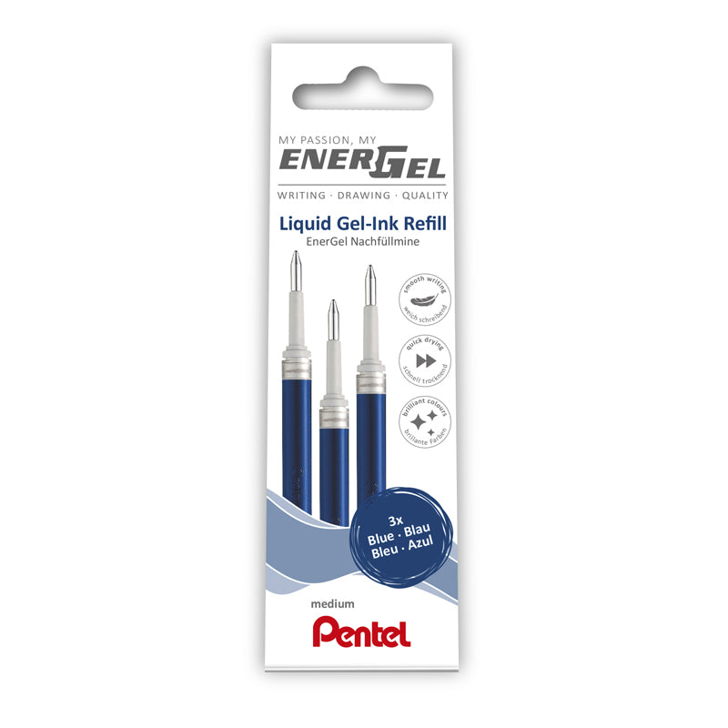 Refill, Pentel EnerGel, LRN7-3C, 0,35MM, blå, 12 Units