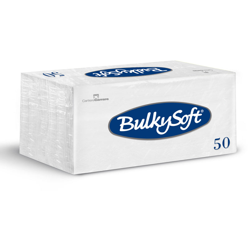 Frokostservietter, BulkySoft, 1/8-Fold, 2 lag, hvid, 330mmx330mm, pakke a 50 stk