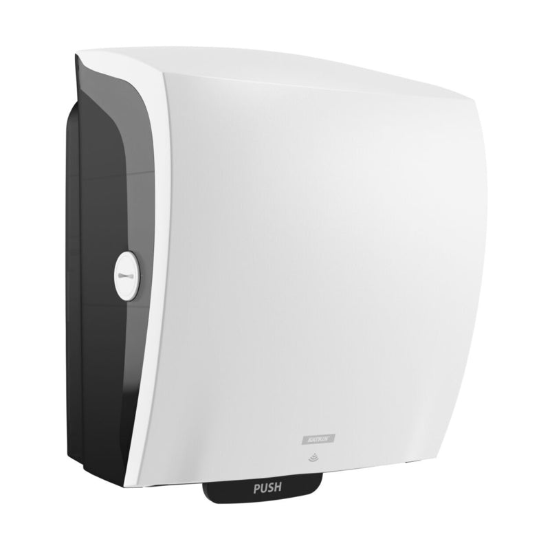 Papirhåndklæde dispenser, Katrin, System, Hybrid, hvid