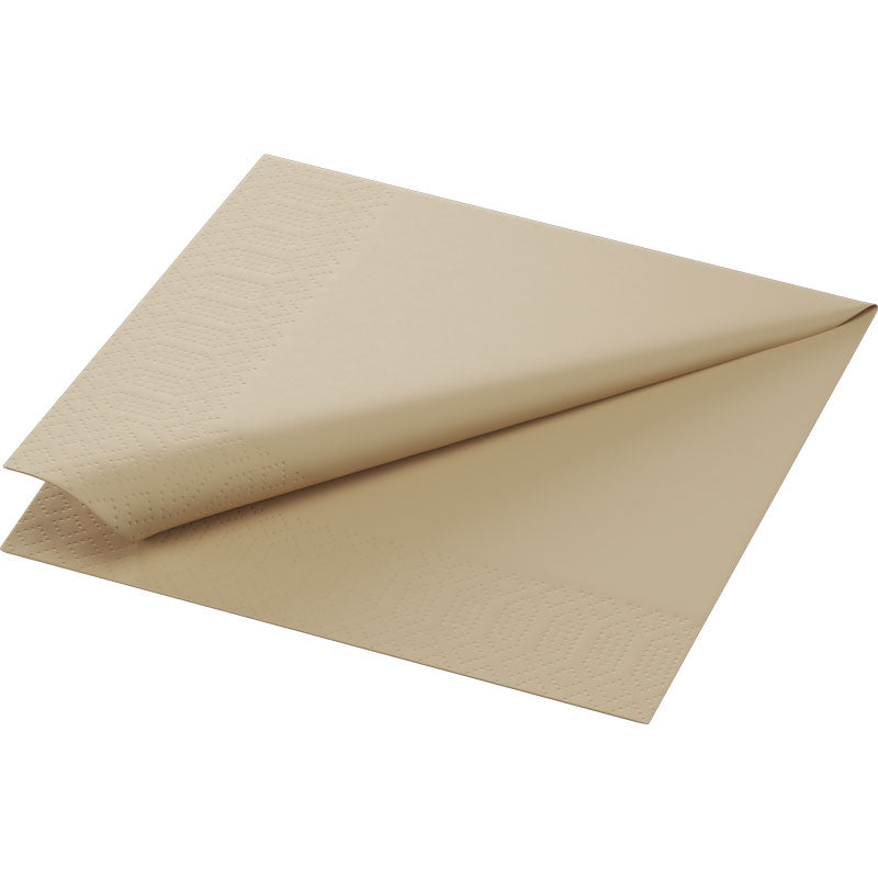Dispenserserviet , Duni, 1/4-fold, 1 lag, tissue, brun, 330mmx330mm, pakke a 750 stk