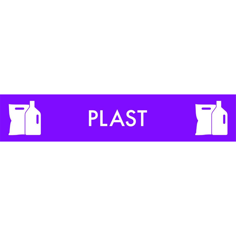Etiket, Plastaffald, 30x150mm, lilla
