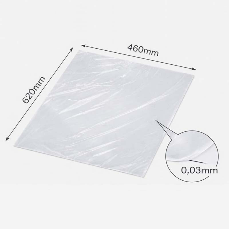 Topark, 30 µm, 620x 460 mm, LD-PE, transparent, pakke a 2000 ark, Fødevaregodkendt