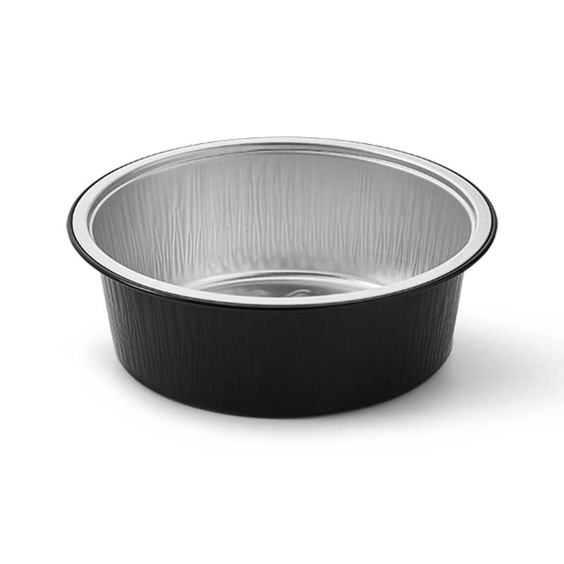 Foliebakke, Plus Pack Ready2Cook, Rund, 440 ml, Ø 133, højde 133, aluminium, black/aluminium, pakke a 110 stk