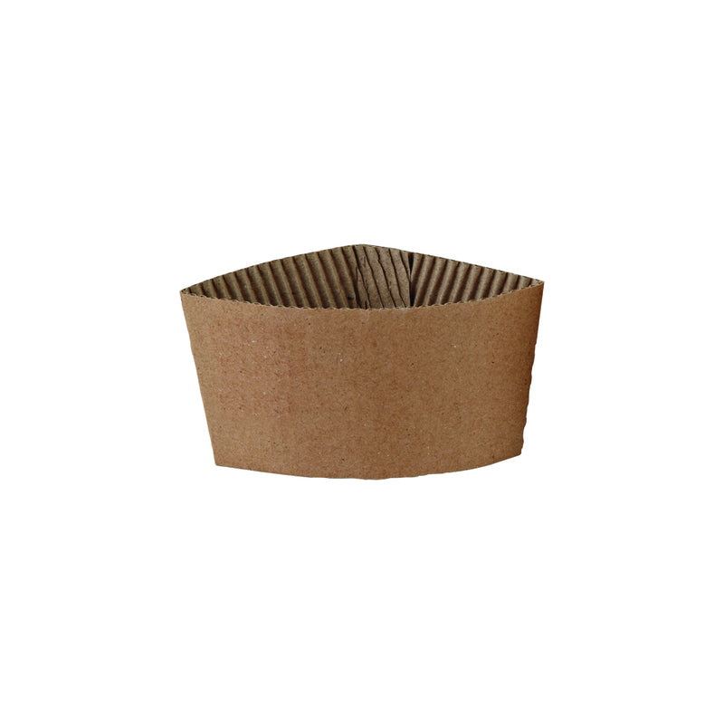 Sleeve til kaffekop, genanvendt kraft/kraft, brun, 8 oz, karton a 1000 stk, Fødevaregodkendt