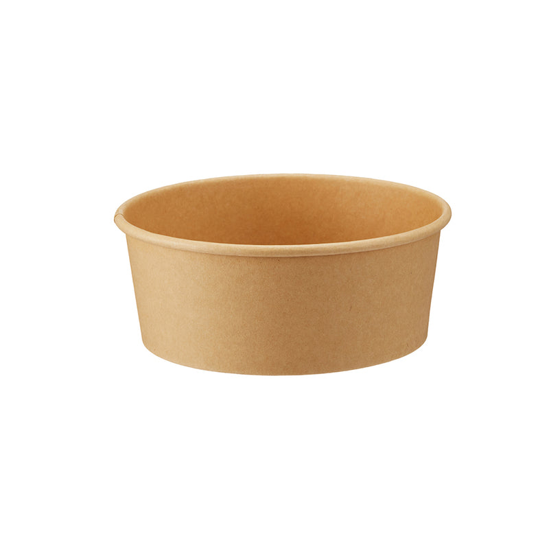 Salatbowle, Rund, Ø 150, højde 60, Kraft, brun, 26oz / 750ml, pakke a 50 stk, pokebowl, Fødevaregodkendt