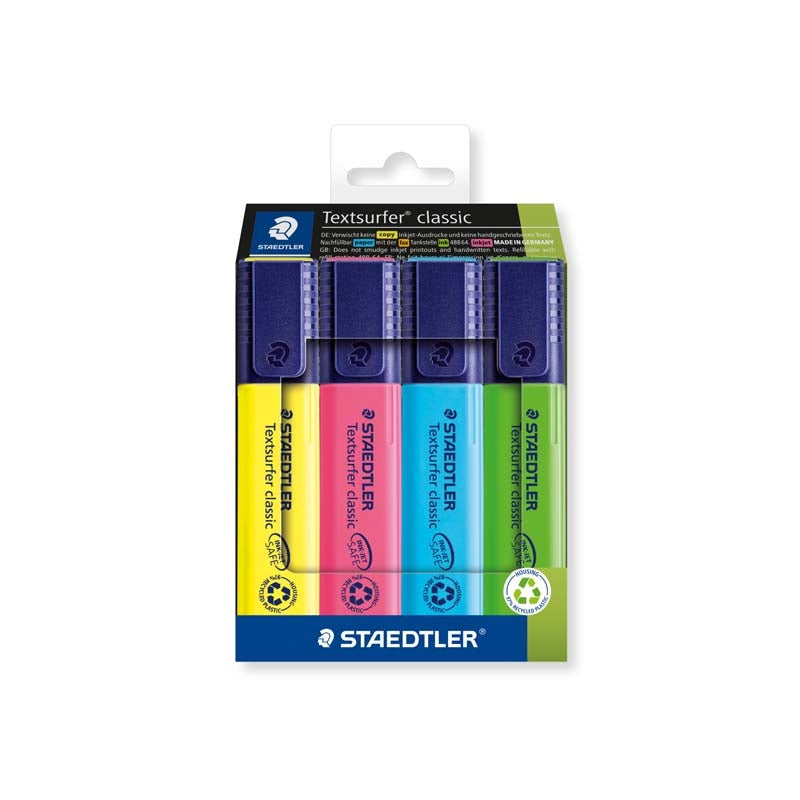Tekstmarker, Staedtler Textsurfer, 364 C4, Sæt med 4 stk, 10 Sets