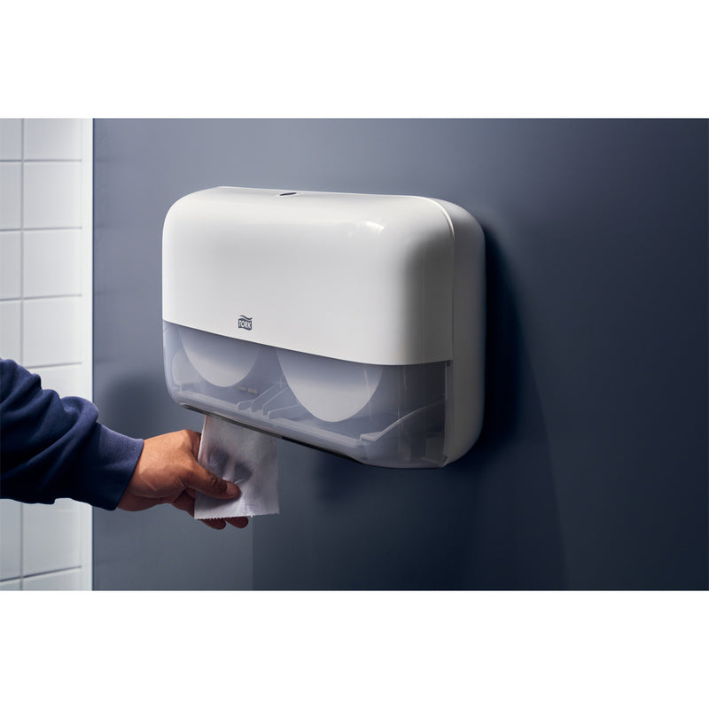 Toiletpapirdispenser ruller, Tork, T2 Mini Twin, hvid, 432mmx146mm x 275mm