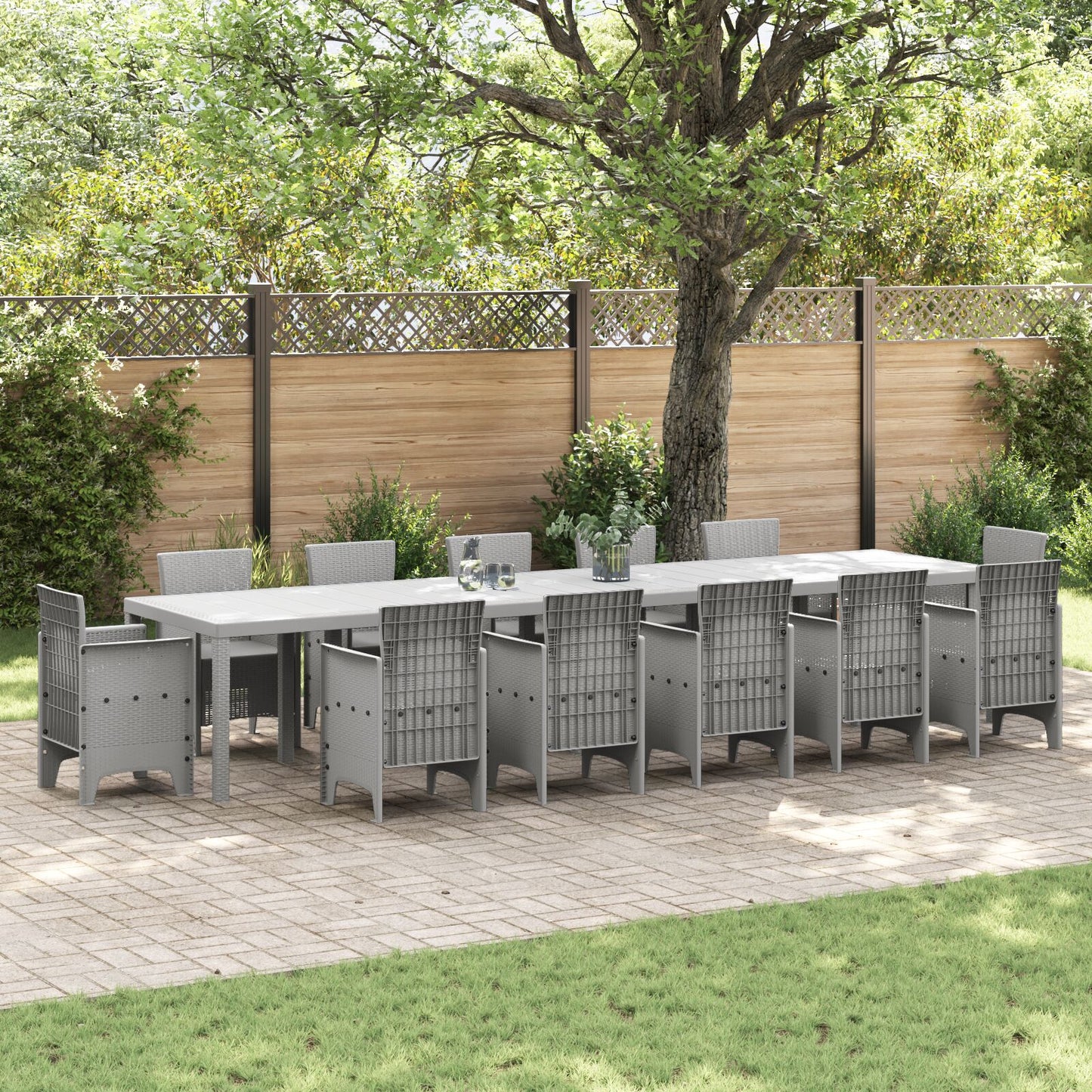Havebord Lysegrå 400x100x73 cm Poly Rattan, vidaXL Havebord Lysegrå 250x100x73 cm Poly Rattan, vidaXL Havebord Lysegrå 150x100x73 cm Poly Rattan
