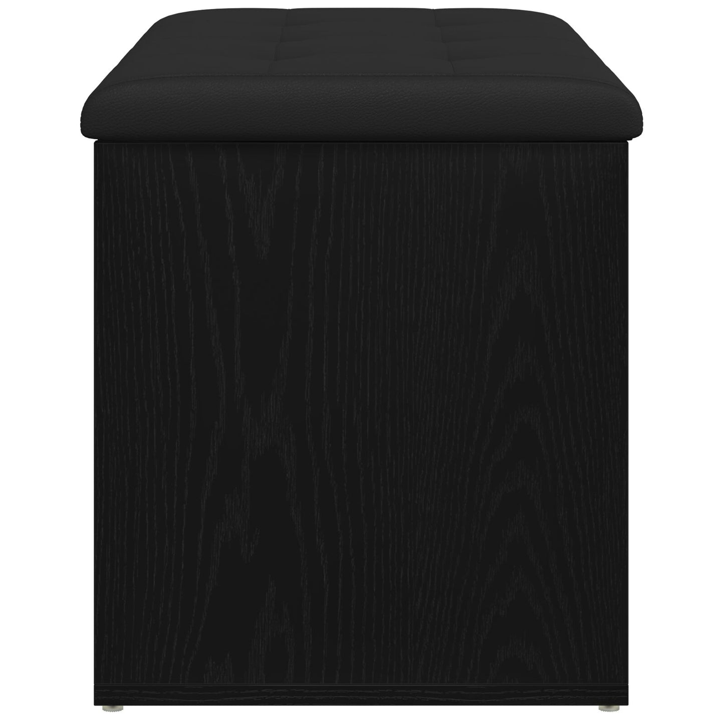 Opbevaringsbænk Sort Eg 80x40x45 cm Ingeniørtræ