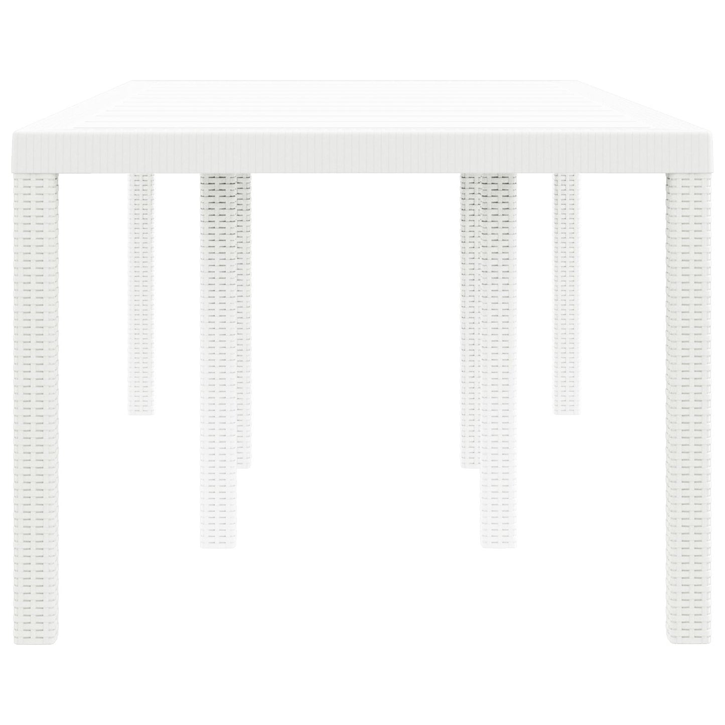 Havebord Hvid 200x100x73 cm Poly Rattan