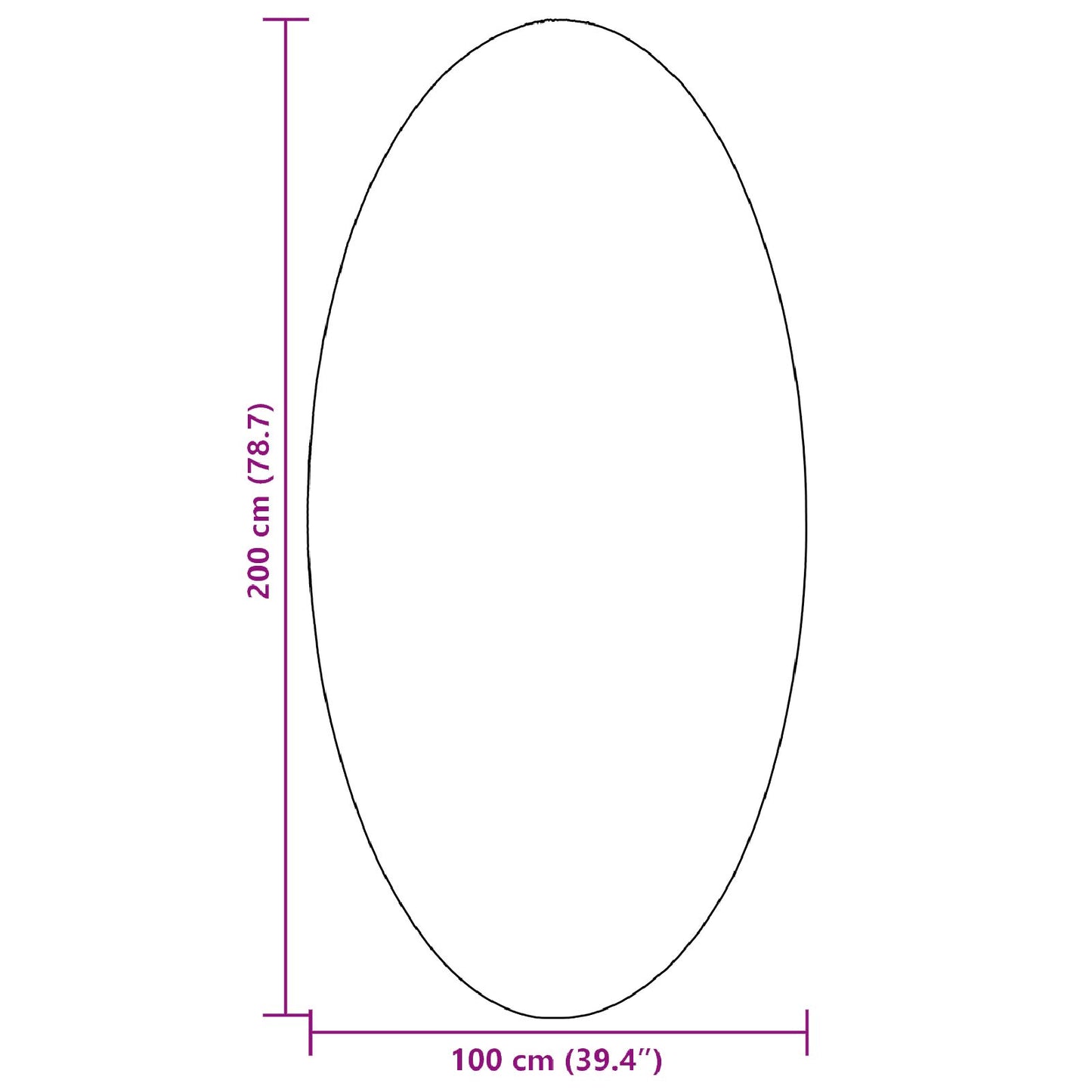 Tæppe ""HUARTE"" Beige 100x200 cm Oval