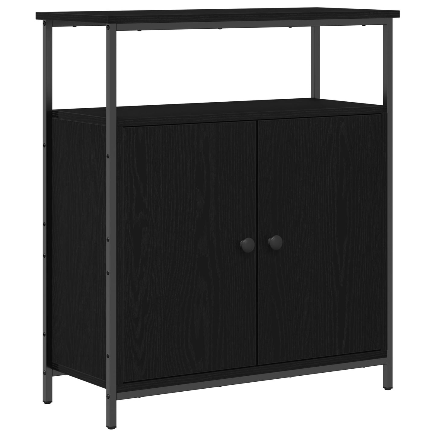 Væghængt Skab Sort Eg 69,5x34x90 cm Konstrueret Træ