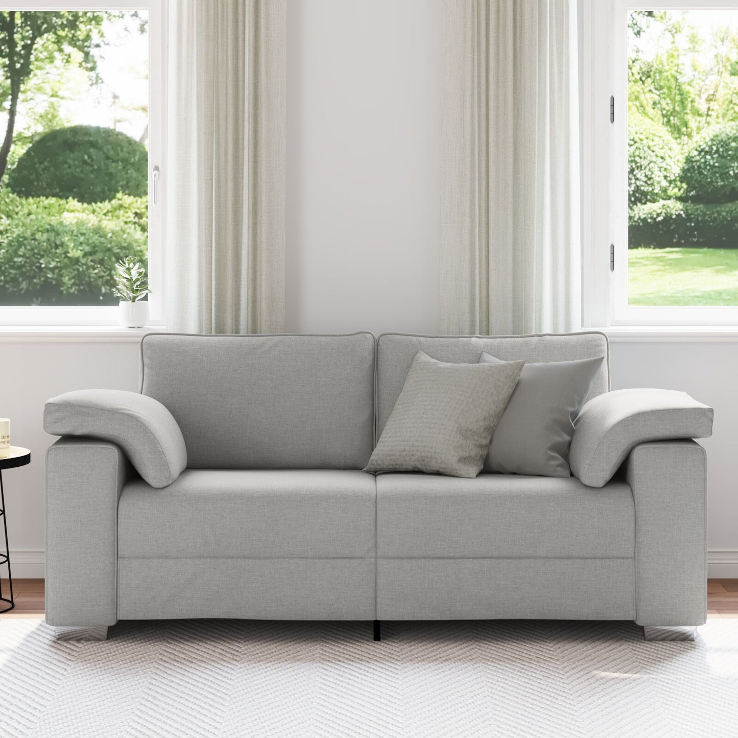Sofabænk Skygrå 140 cm Stof