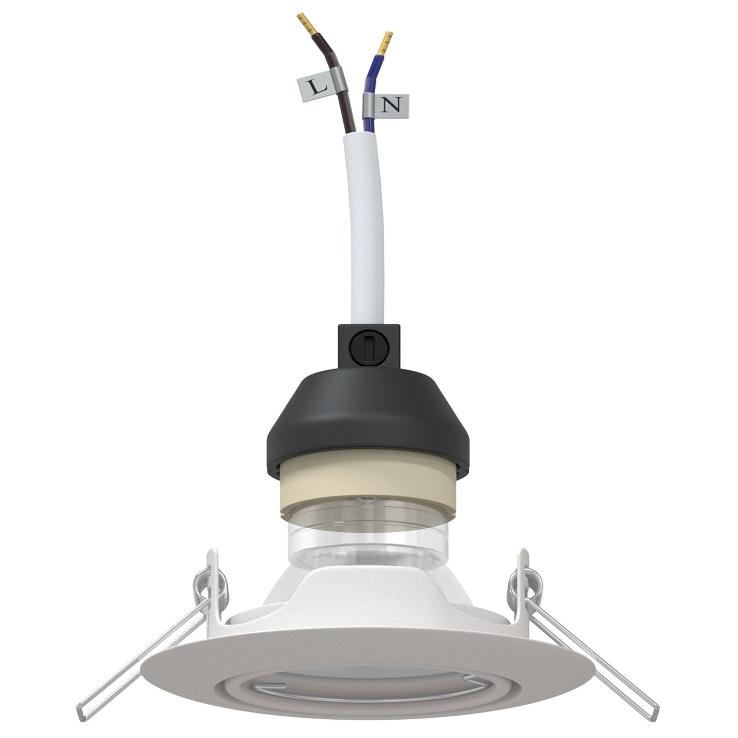 Lamper Sæt med 12 Hvid Plast 9 cm Indbyggede Loftlamper Rund