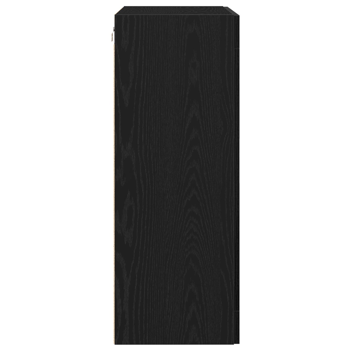 Væghængt Skab med Glasdøre Sort Eg 69,5x34x90 cm