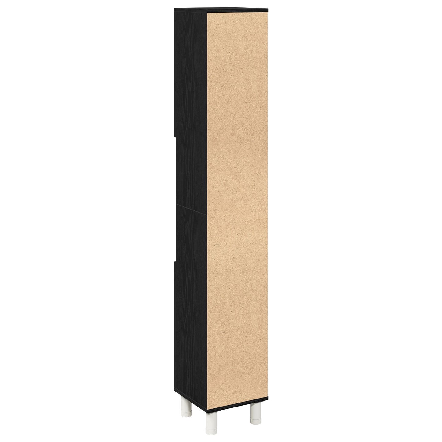Badeværelsesskab Sort Eg 30x30x179 cm Lavet af Træ