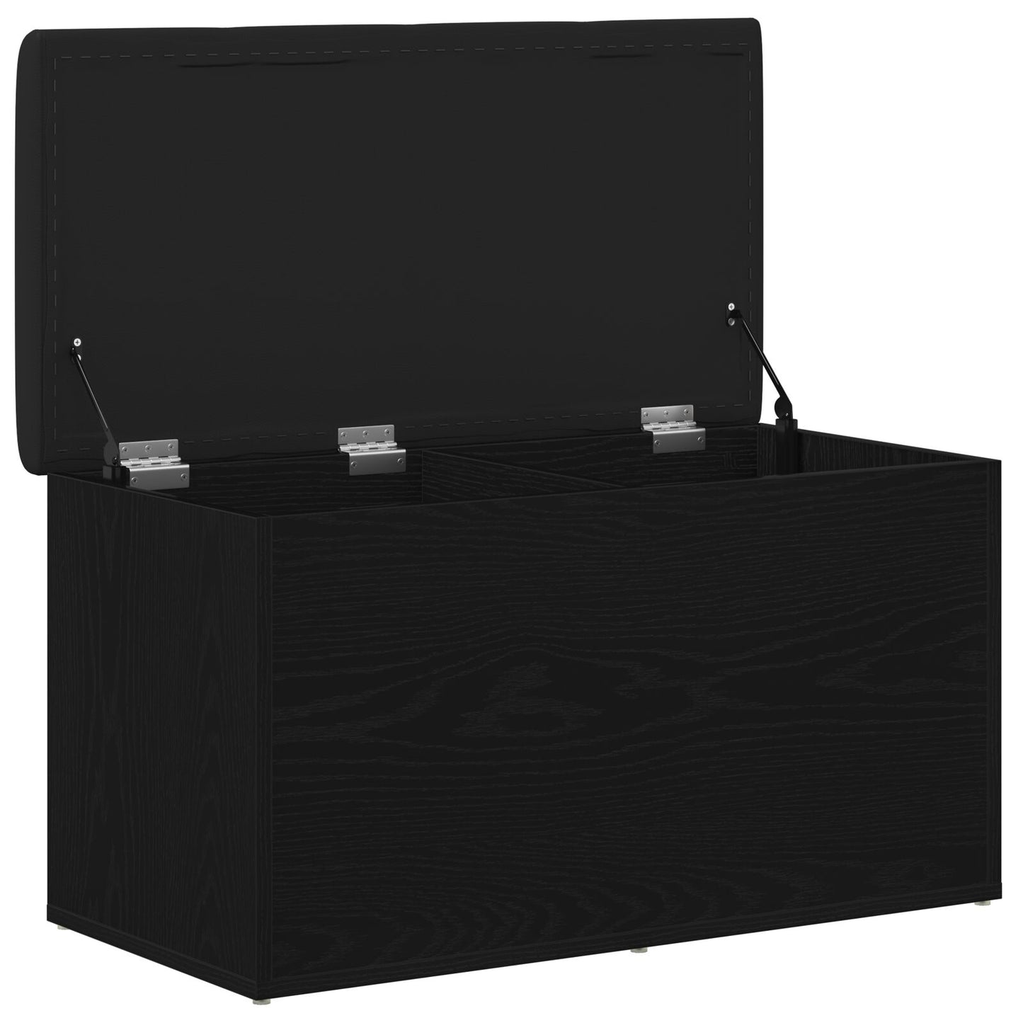 Opbevaringsbænk Sort Eg 80x40x45 cm Ingeniørtræ