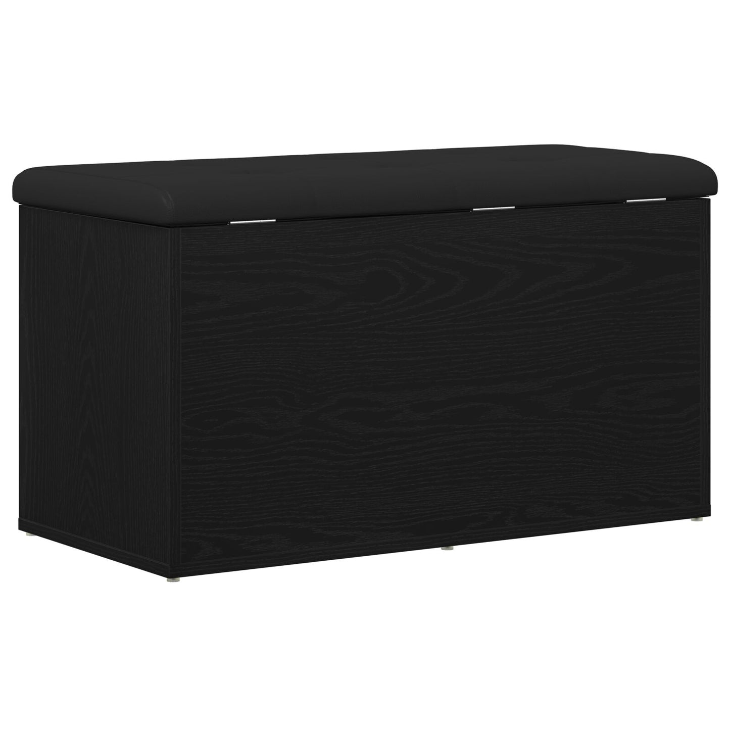 Opbevaringsbænk Sort Eg 80x40x45 cm Ingeniørtræ
