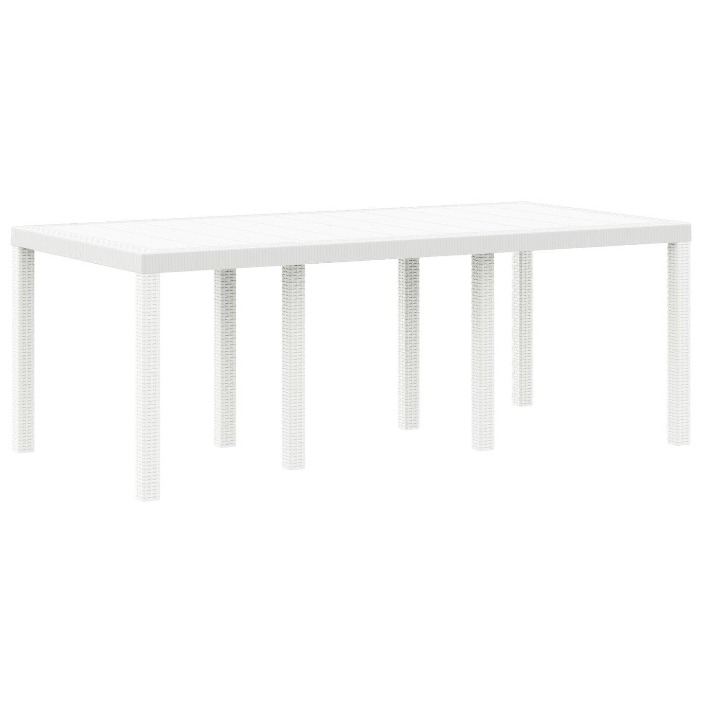 Havebord Hvid 200x100x73 cm Poly Rattan