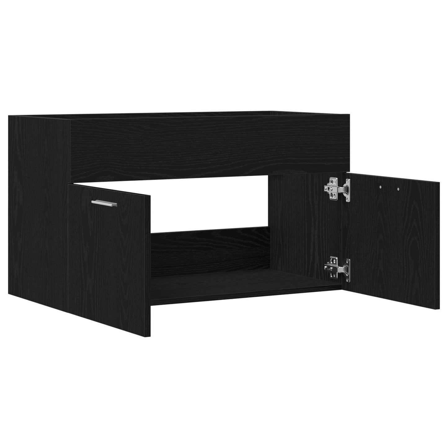 Badeværelsesskabe Sort Eg 90x38,5x46 cm Konstrueret træ