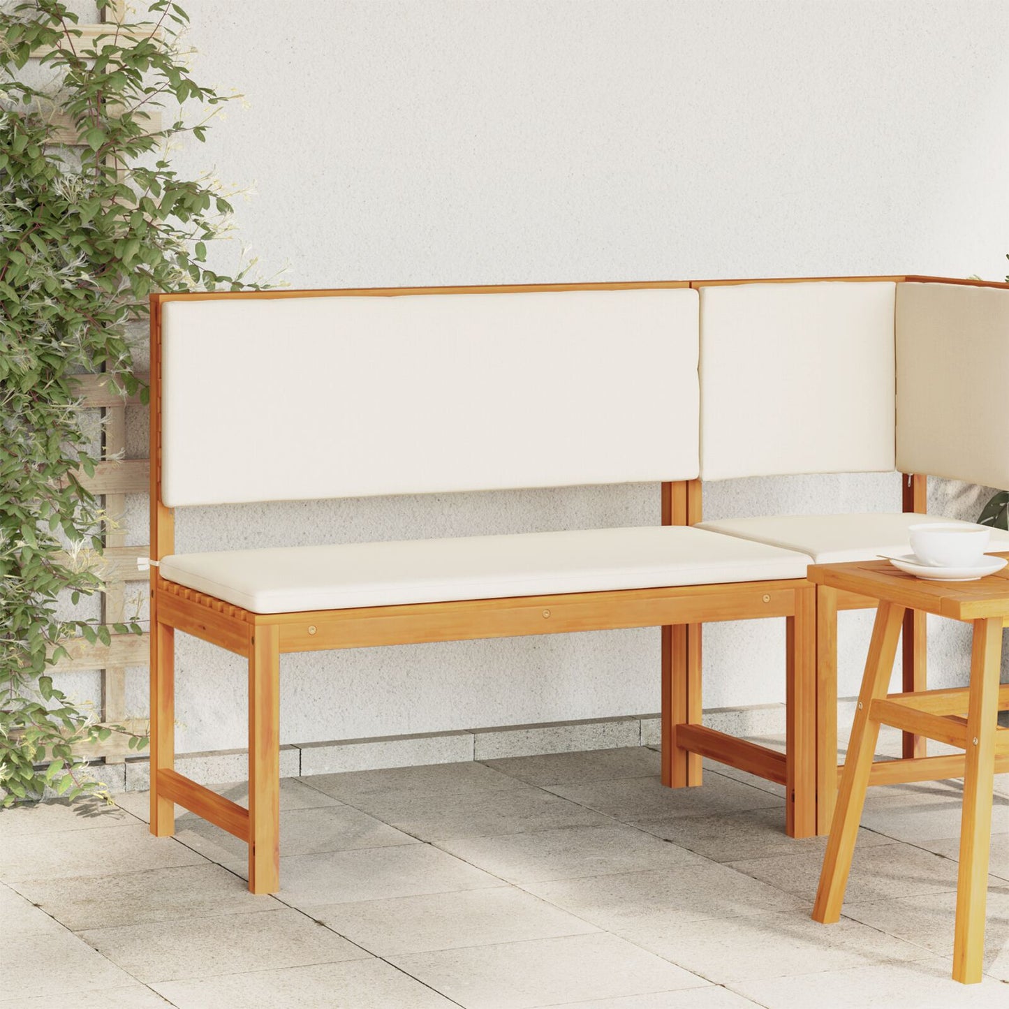 Havebænk med hynder 100x50x91 cm Solid Akacietræ