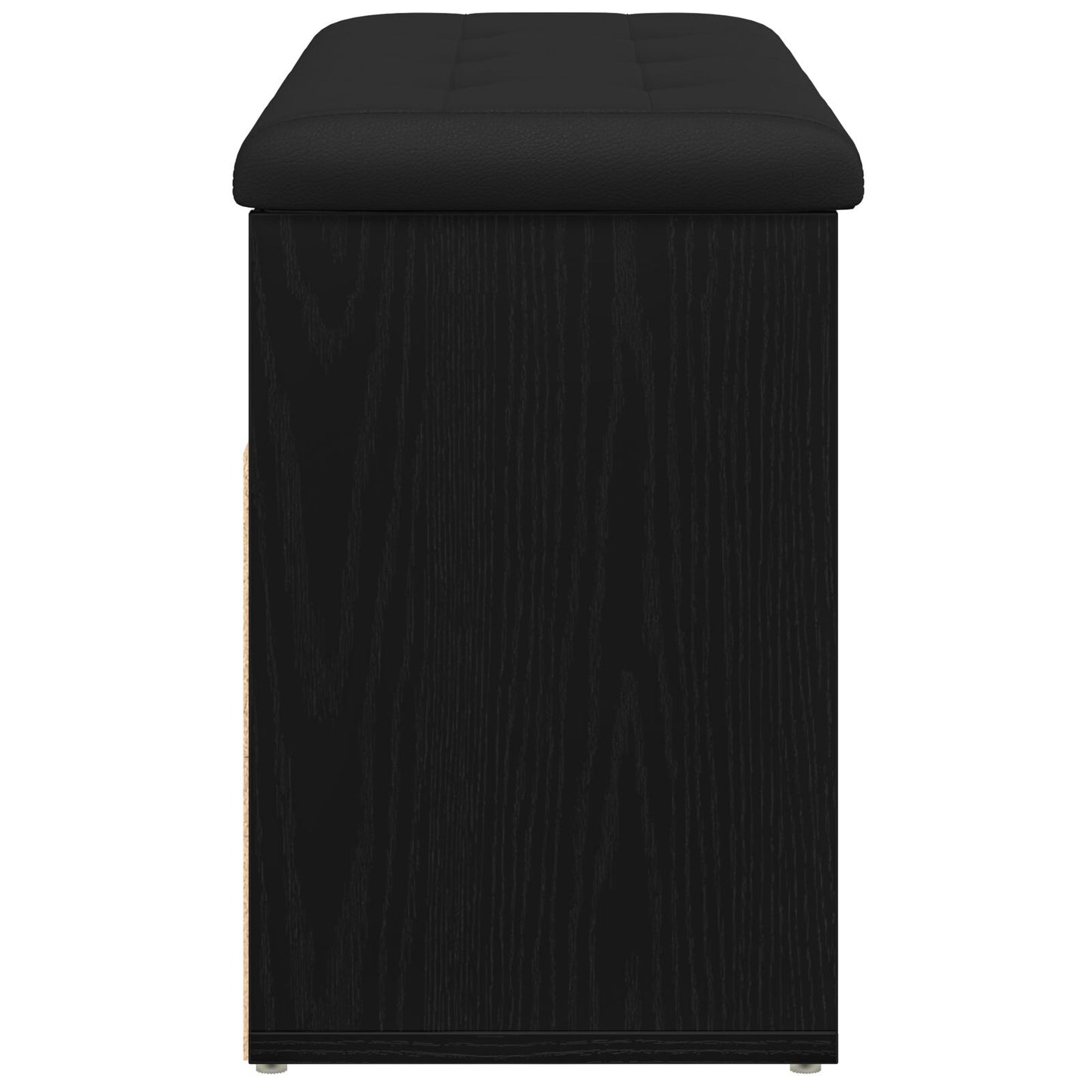 Opbevaringsbænk Sort Egetræ 80x30x45 cm Ingeniørtræ