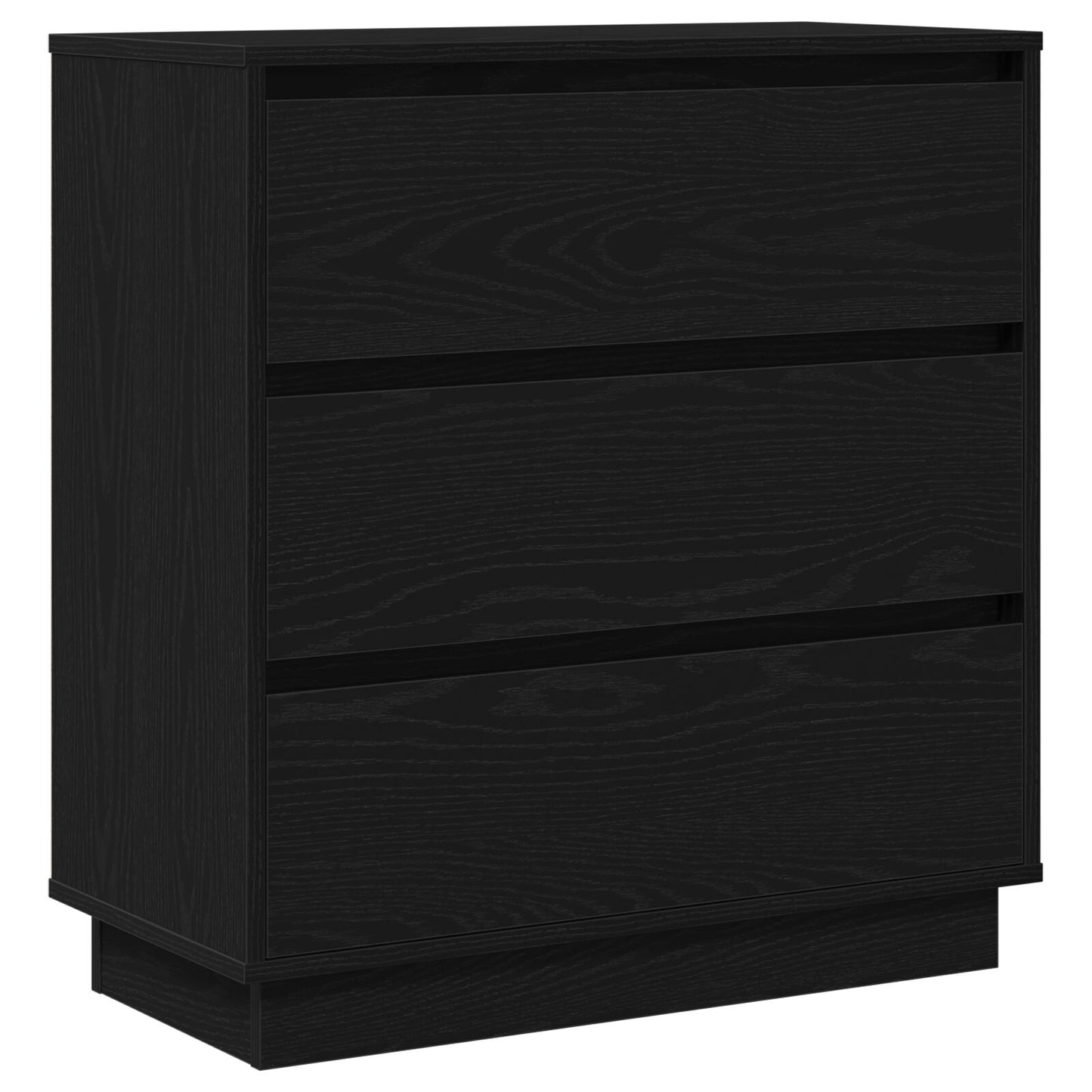 Sengetøjsskabe med LED Sort Eg 71x34,5x75 cm Konstrueret Træ