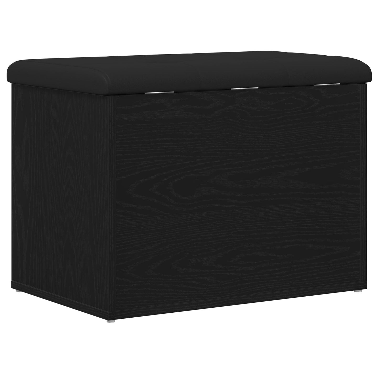 Opbevaringsbænk Sort Eg 60x40x45 cm Konstrueret Træ