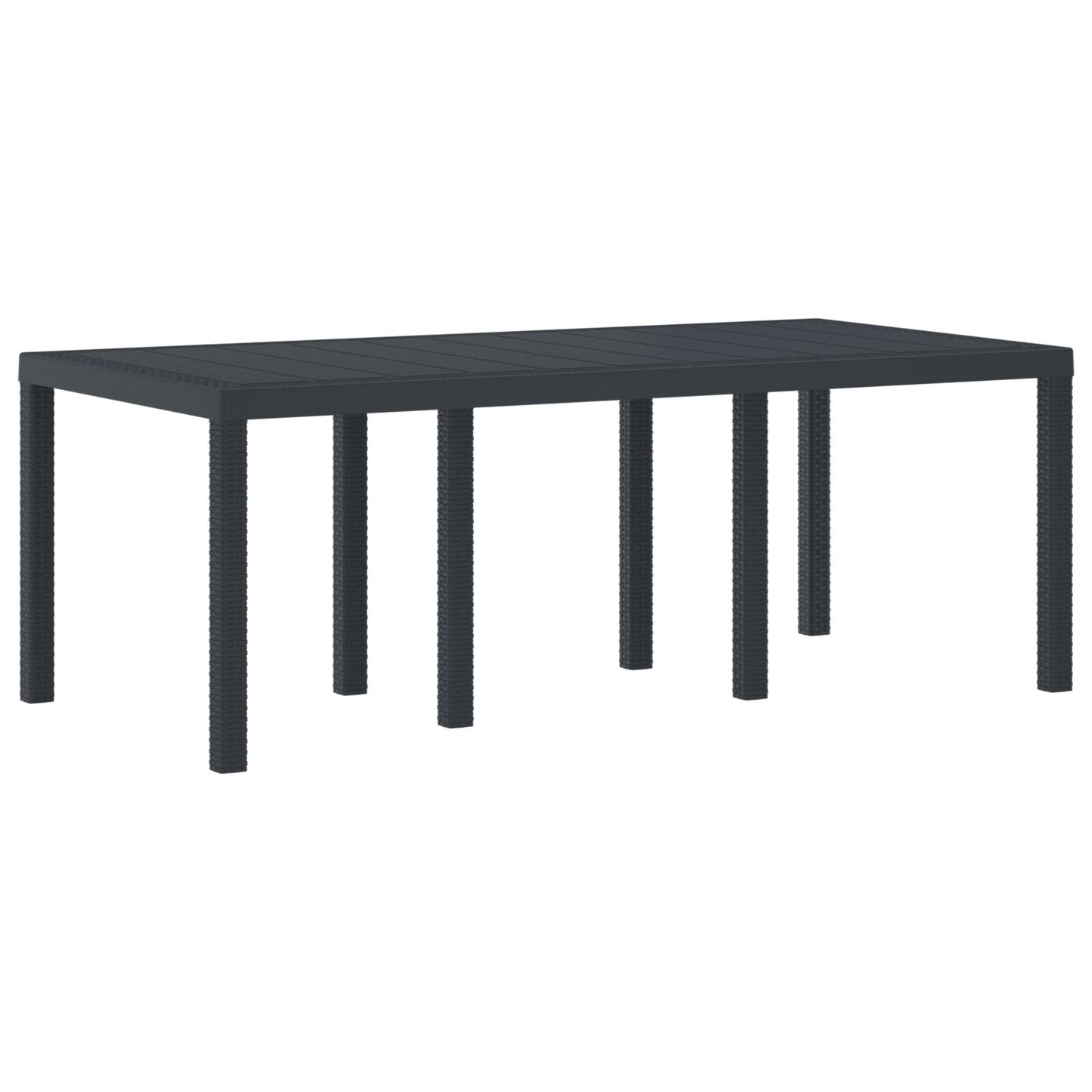 Havebord Antracit 200x100x73 cm Poly Rattan