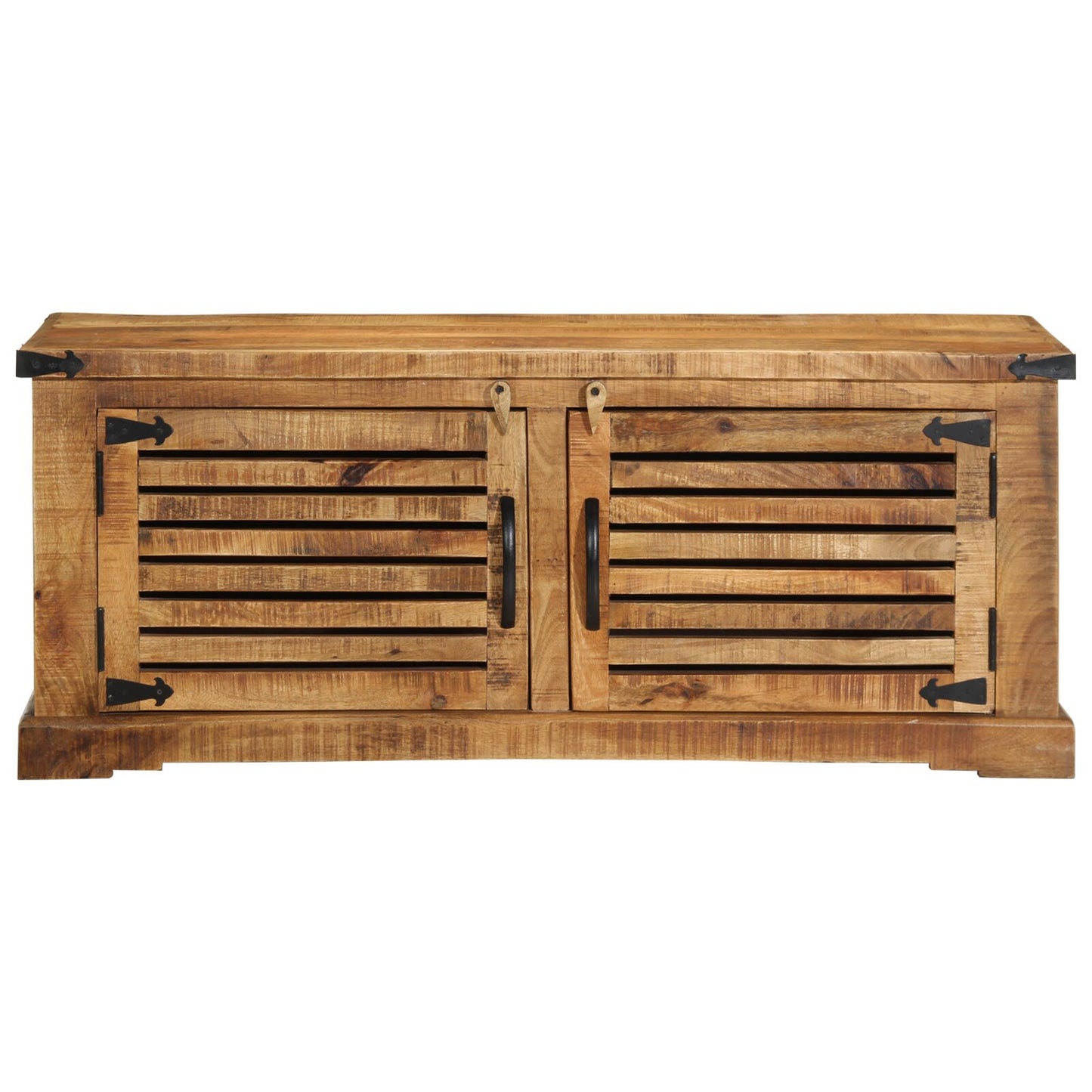 Sko bænk 110x38x45 cm Massivt træ groft mango