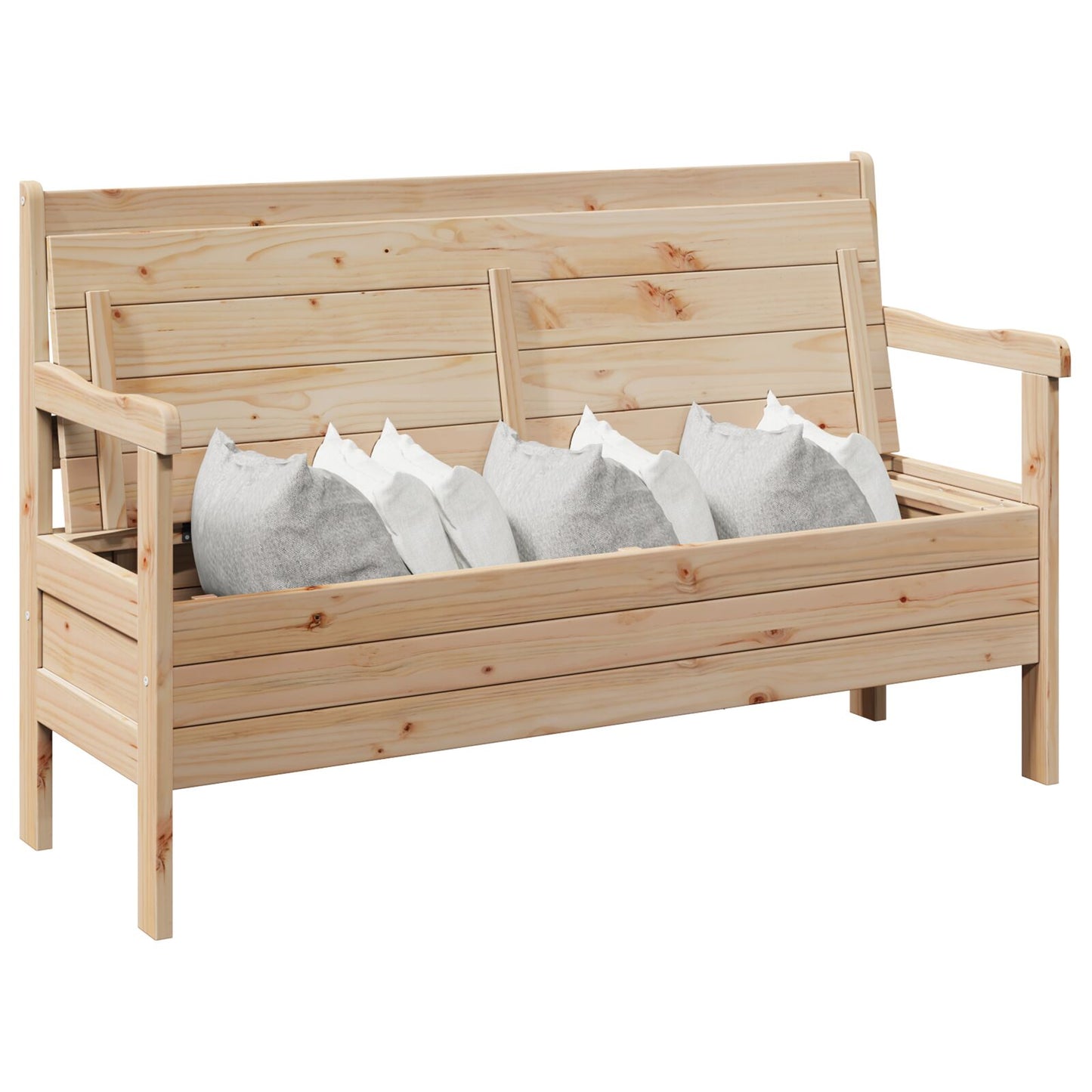 Udendørs Bænk 119x76x44 cm Massivt Fyrretræ