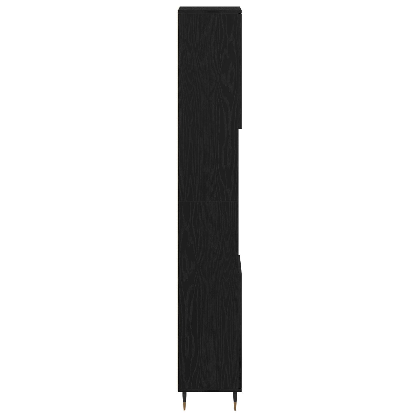 Badeværelsesskab Sort Eg 30x30x190 cm Ingeniørtræ