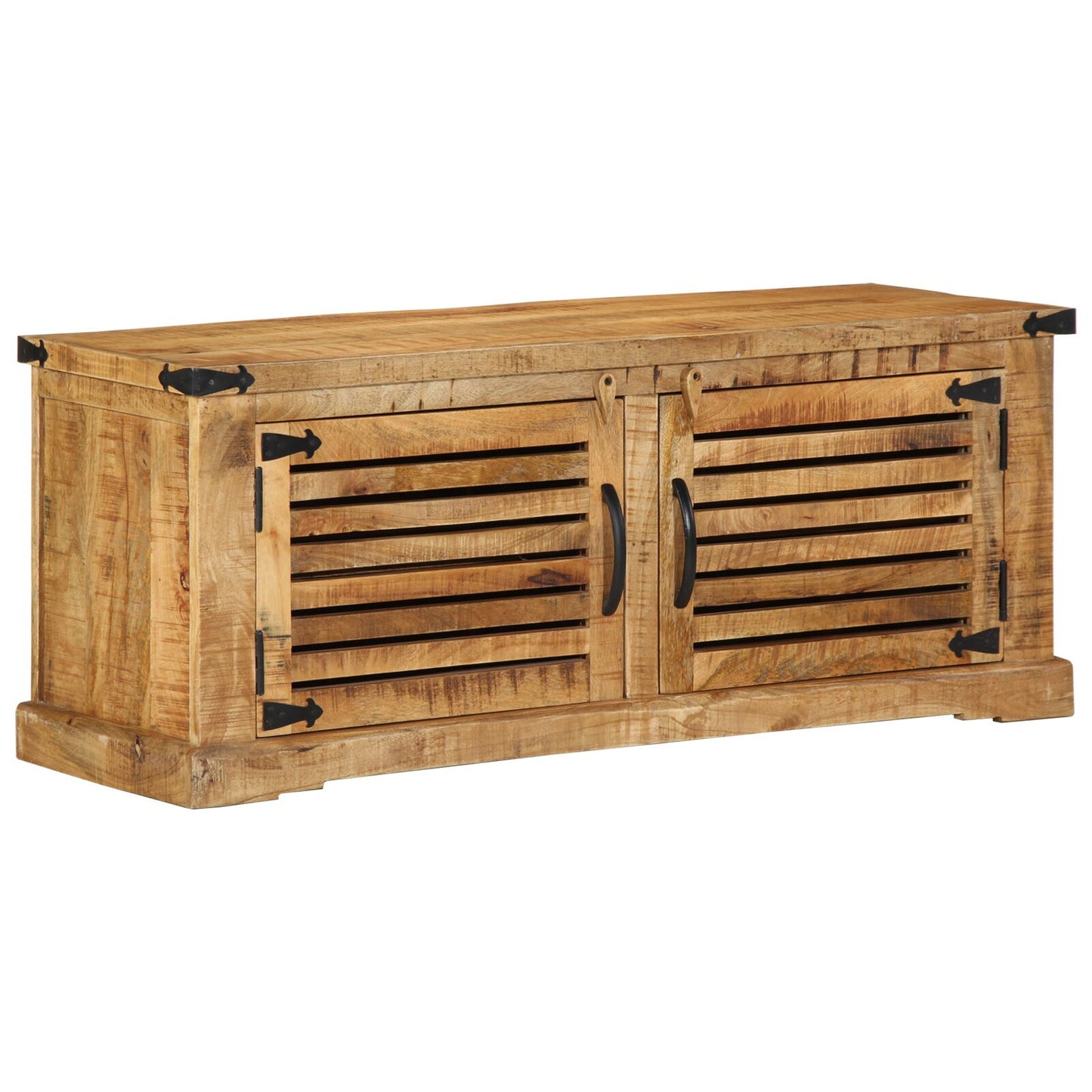 Sko bænk 110x38x45 cm Massivt træ groft mango