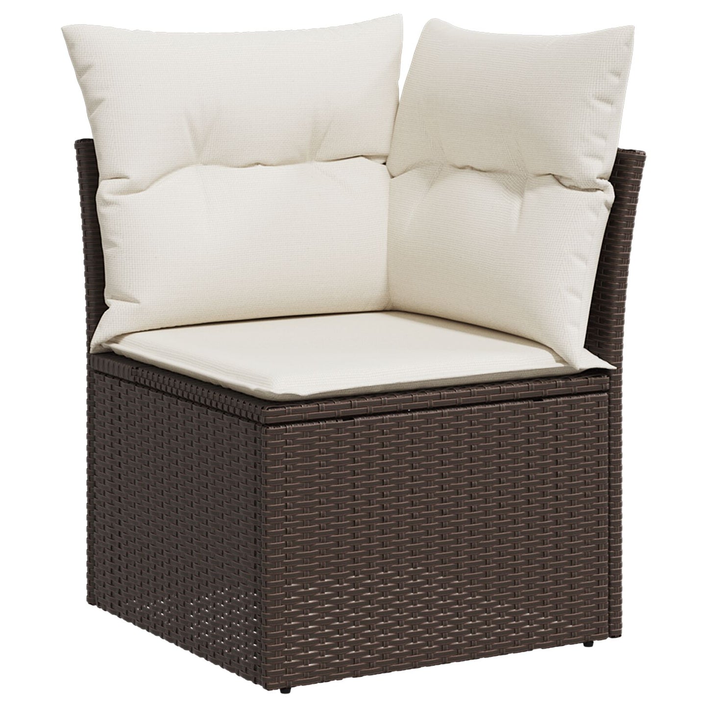 Have Sofa Sæt 5 Del Brun Rattan Hjørnesofa Rektangulær