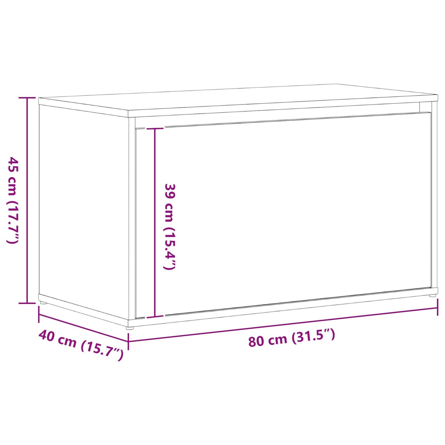 Hallbænk Sort Eg 80x40x45 cm Lavet af Træ