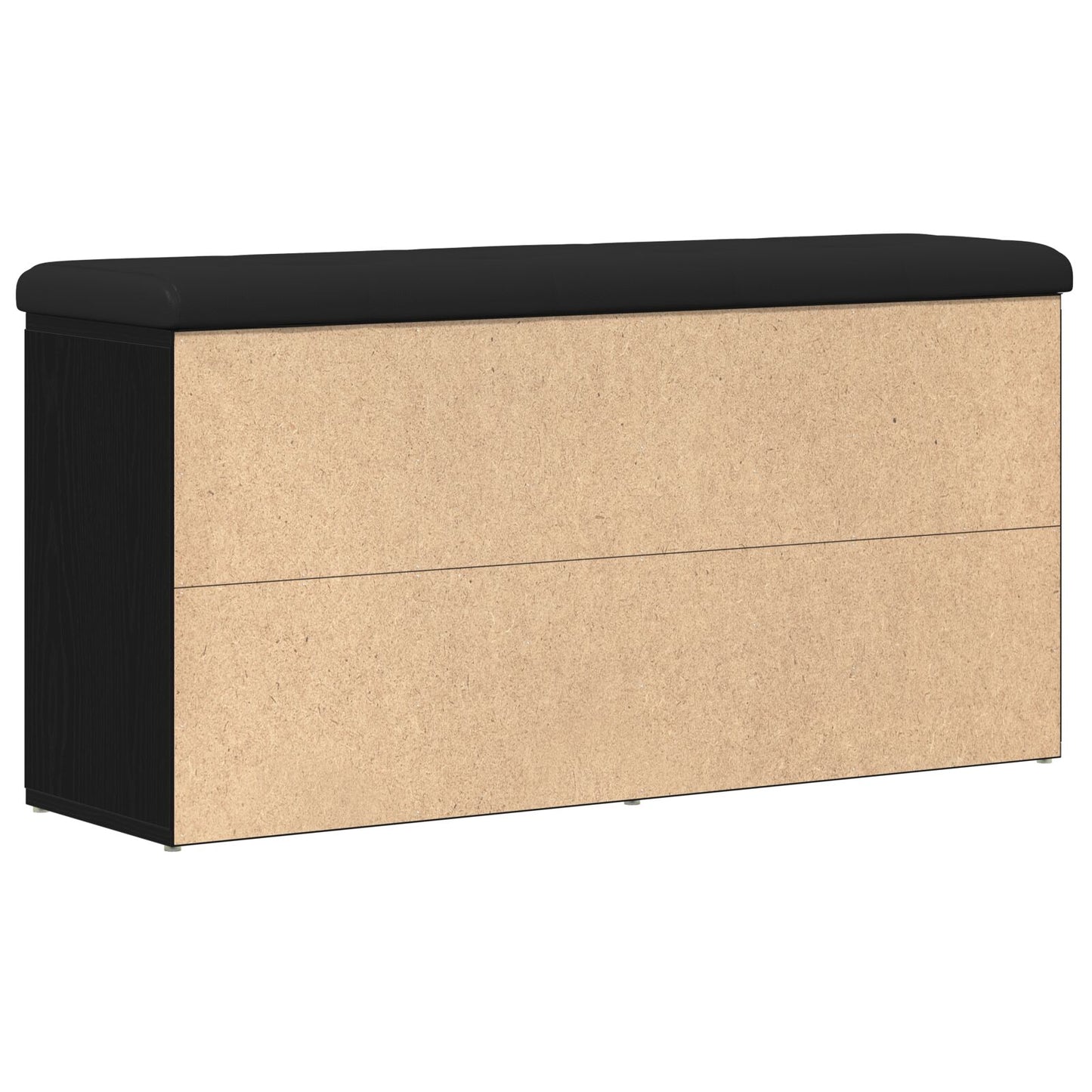 Opbevaringsbænk Sort Eg 100x30x48 cm Konstrueret Træ