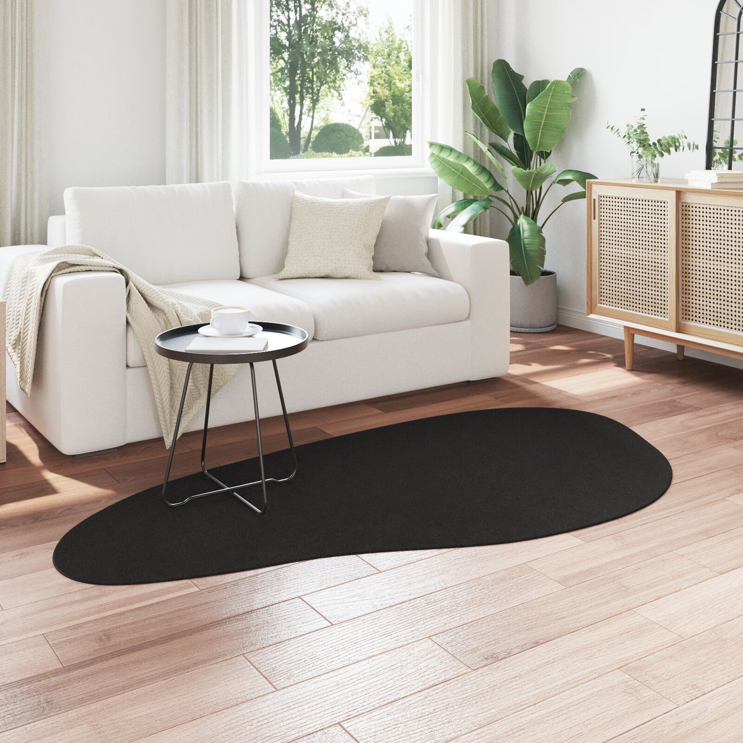 Tæpper Sort Polyester 100 x 200 cm Dekorative indlæg