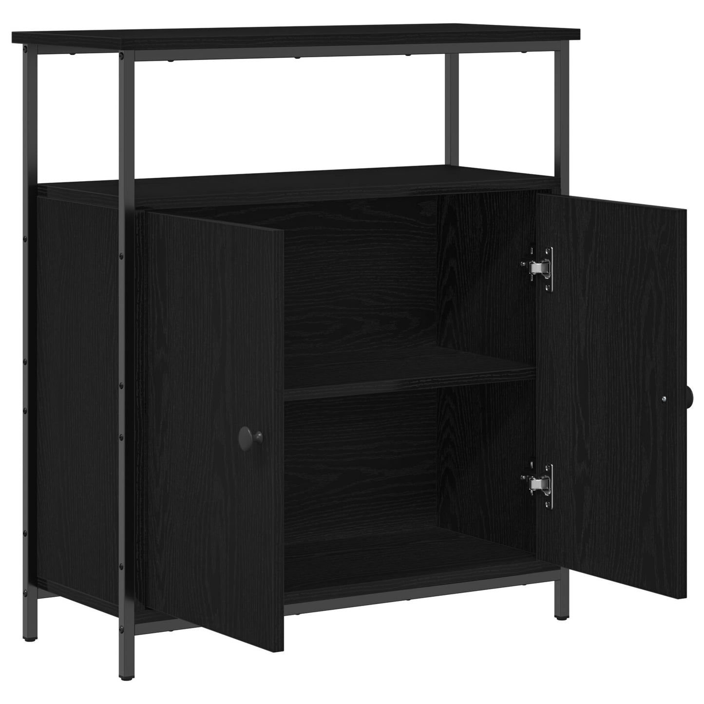 Væghængt Skab Sort Eg 69,5x34x90 cm Konstrueret Træ