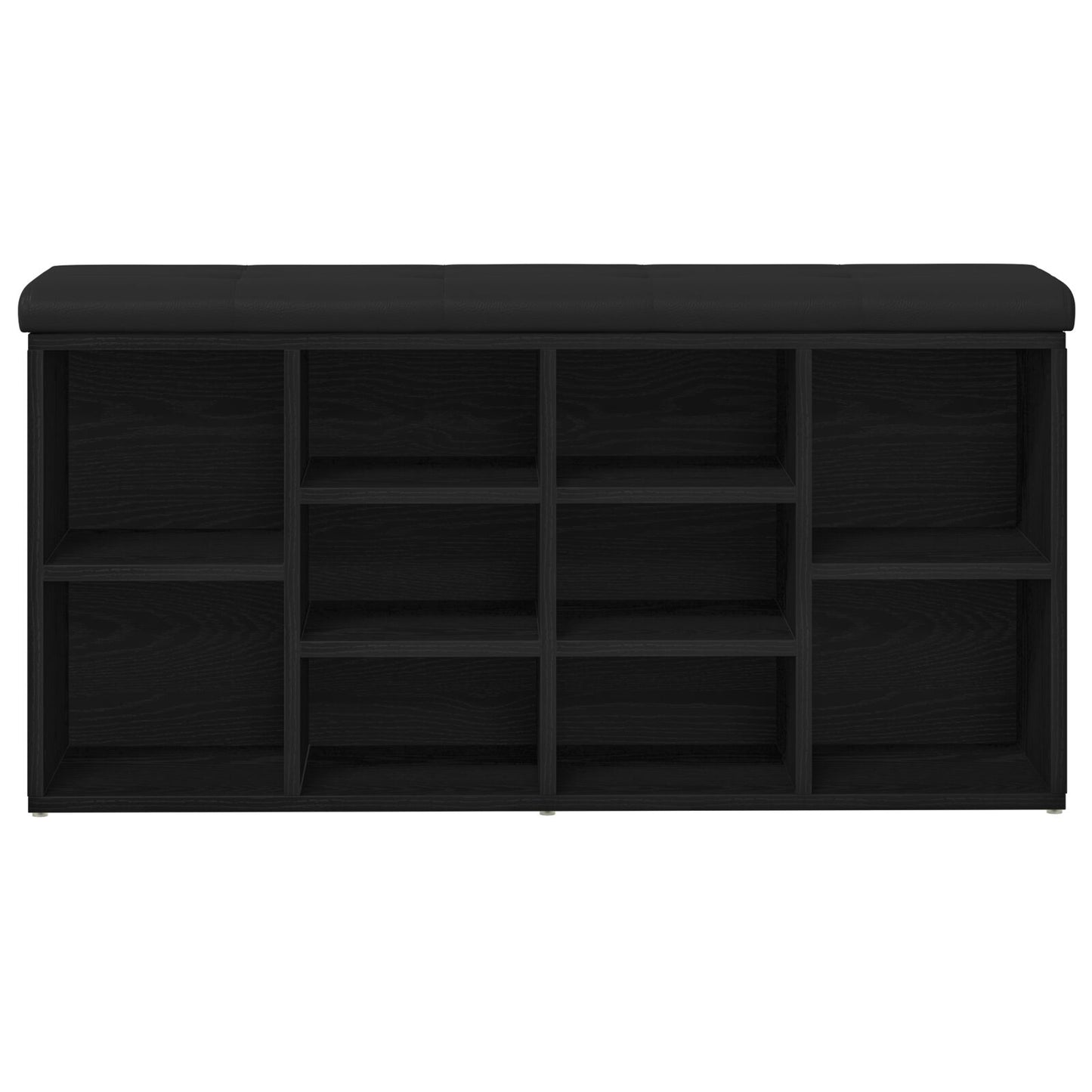 Opbevaringsbænk Sort Eg 100x30x48 cm Konstrueret Træ
