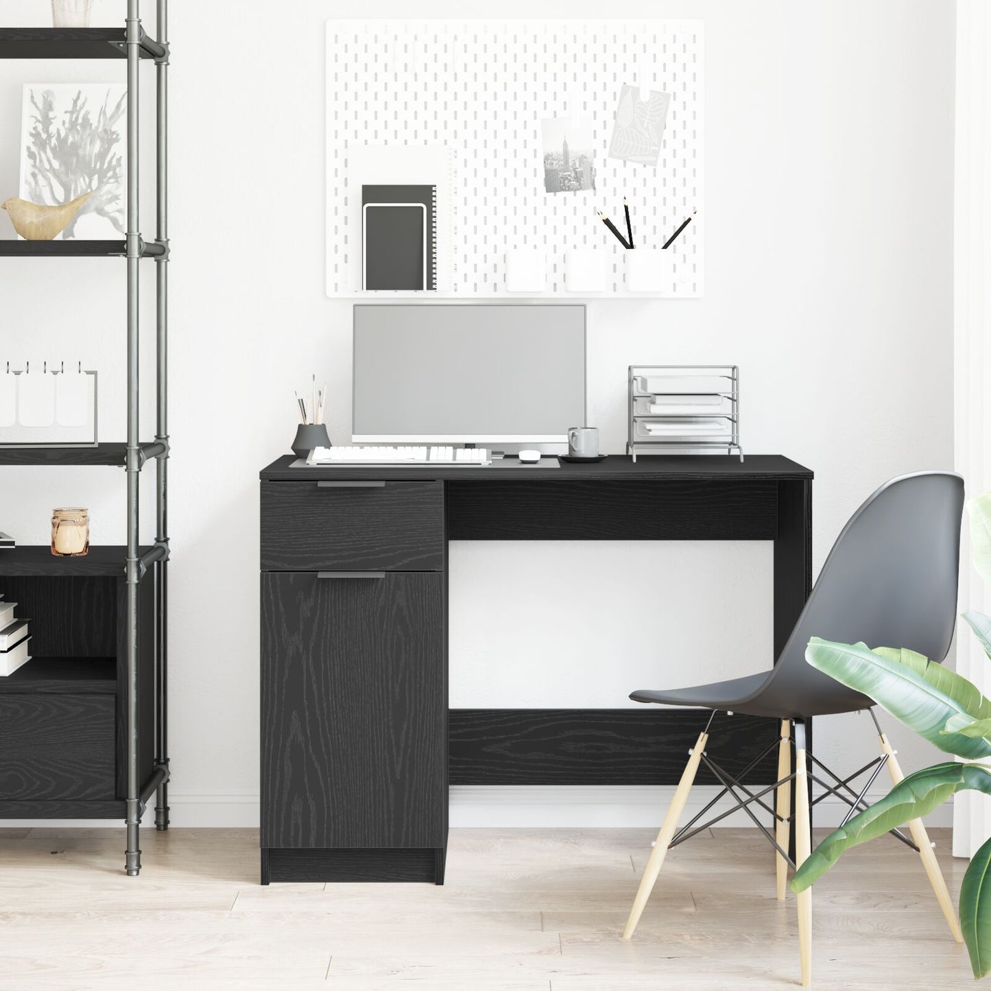 Sort Eg Skrivebord - 100x50x75 cm - Lavet af Konstrueret Træ