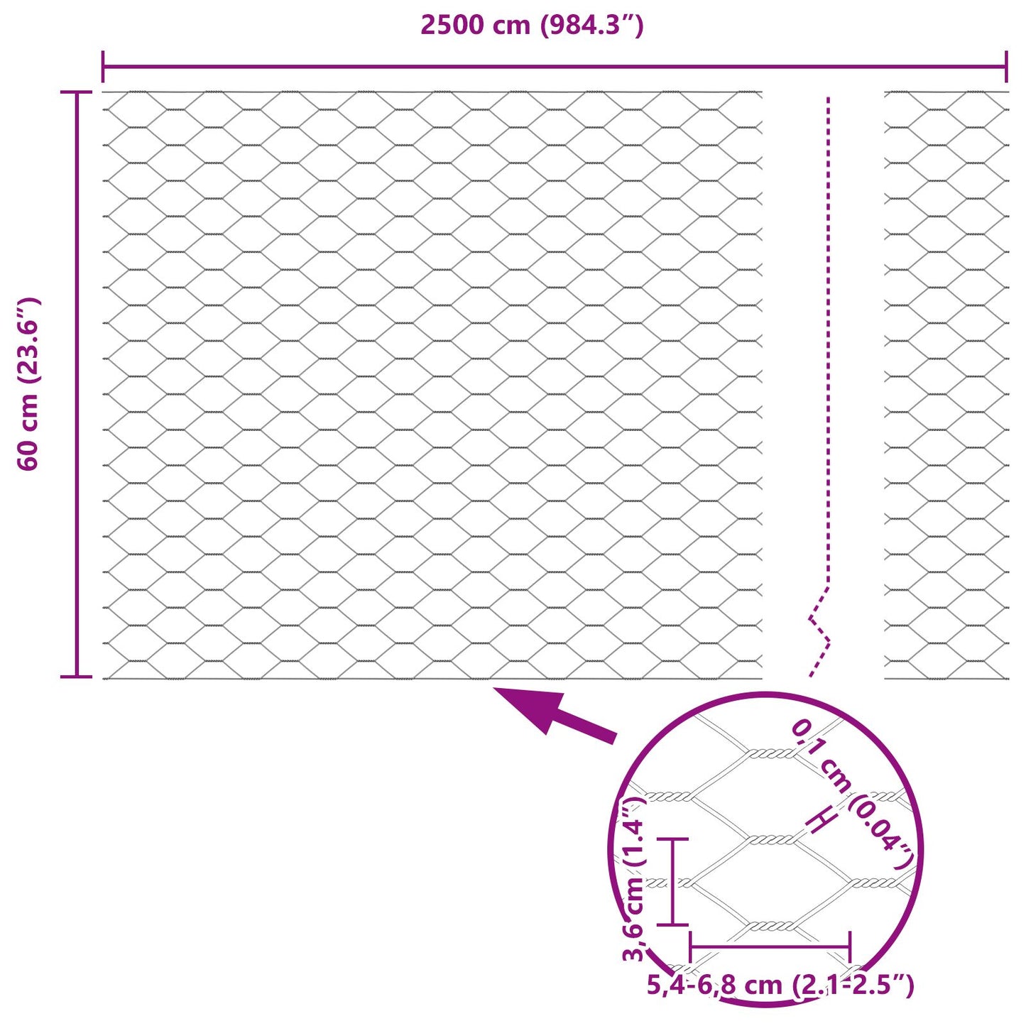 Hegn stolper 11 stk U-kanal Grå 60 cm Stål, vidaXL Sekskantet hegn Grå 0,6x25 m Stål